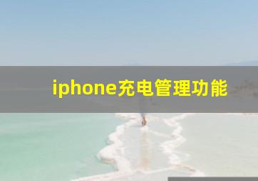 iphone充电管理功能