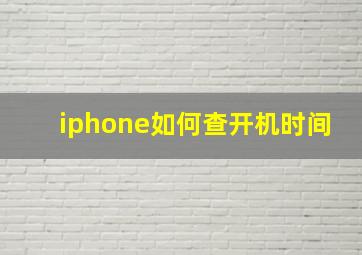 iphone如何查开机时间