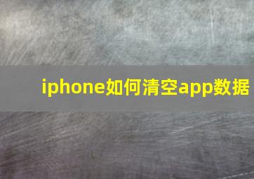 iphone如何清空app数据