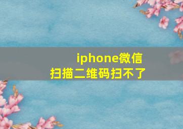 iphone微信扫描二维码扫不了