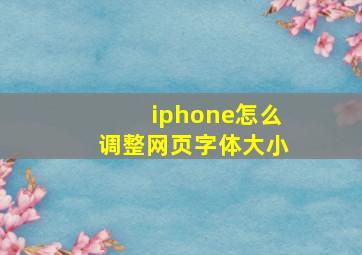 iphone怎么调整网页字体大小