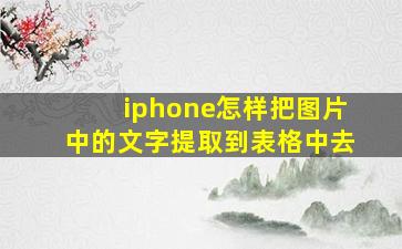 iphone怎样把图片中的文字提取到表格中去