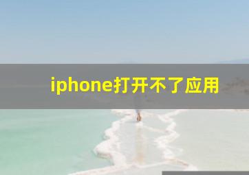 iphone打开不了应用