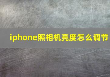 iphone照相机亮度怎么调节