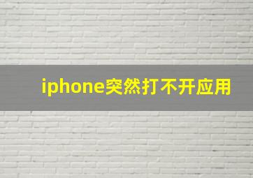 iphone突然打不开应用