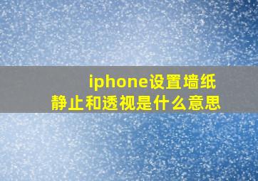 iphone设置墙纸静止和透视是什么意思