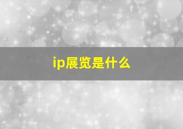 ip展览是什么