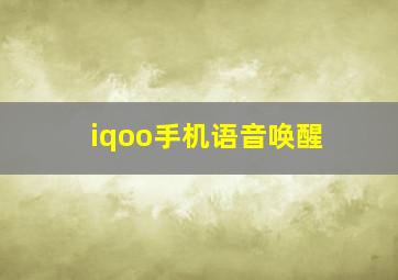 iqoo手机语音唤醒