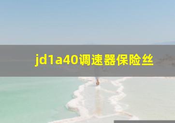 jd1a40调速器保险丝