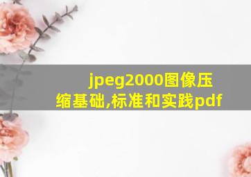 jpeg2000图像压缩基础,标准和实践pdf