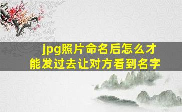 jpg照片命名后怎么才能发过去让对方看到名字