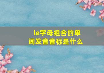 le字母组合的单词发音音标是什么