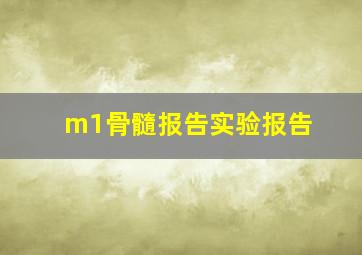 m1骨髓报告实验报告