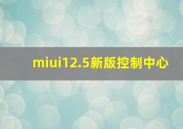 miui12.5新版控制中心