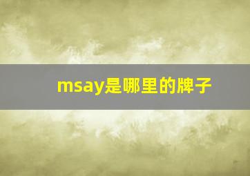 msay是哪里的牌子