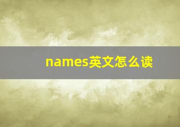 names英文怎么读