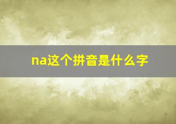 na这个拼音是什么字