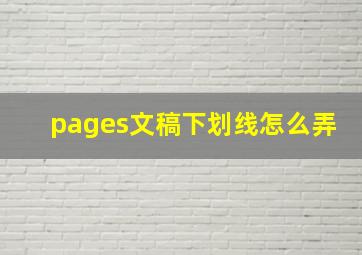 pages文稿下划线怎么弄