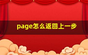 page怎么返回上一步