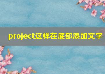 project这样在底部添加文字