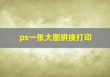 ps一张大图拼接打印