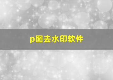 p图去水印软件