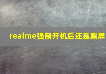 realme强制开机后还是黑屏