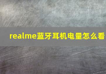 realme蓝牙耳机电量怎么看