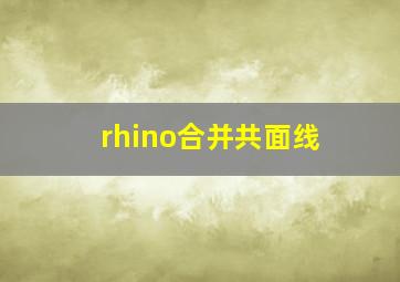 rhino合并共面线