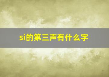 si的第三声有什么字