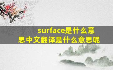 surface是什么意思中文翻译是什么意思呢