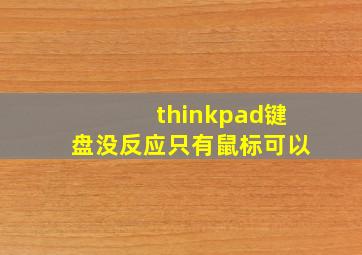 thinkpad键盘没反应只有鼠标可以