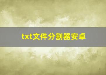 txt文件分割器安卓