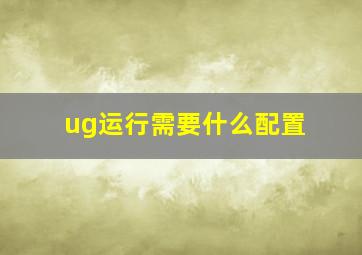 ug运行需要什么配置