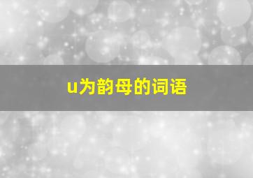 u为韵母的词语