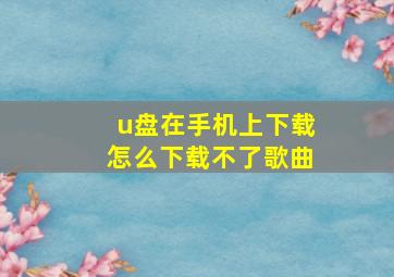 u盘在手机上下载怎么下载不了歌曲