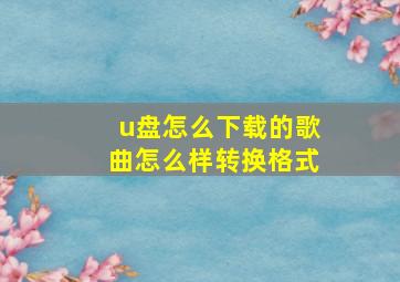 u盘怎么下载的歌曲怎么样转换格式