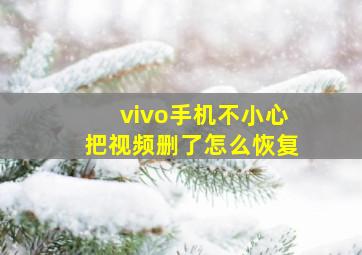 vivo手机不小心把视频删了怎么恢复