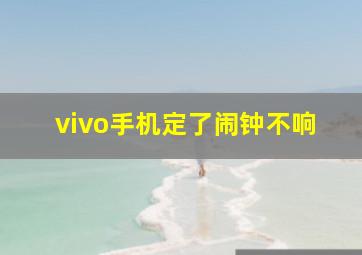 vivo手机定了闹钟不响