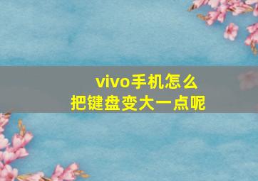 vivo手机怎么把键盘变大一点呢