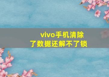 vivo手机清除了数据还解不了锁