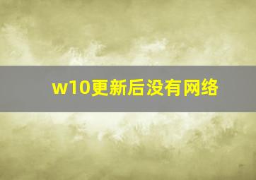 w10更新后没有网络