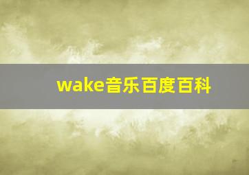 wake音乐百度百科