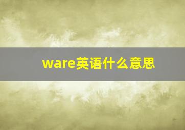 ware英语什么意思