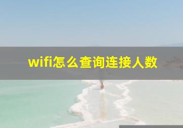 wifi怎么查询连接人数