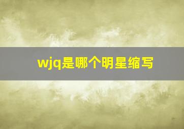 wjq是哪个明星缩写