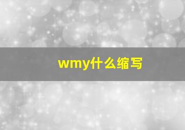 wmy什么缩写