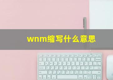 wnm缩写什么意思