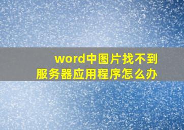 word中图片找不到服务器应用程序怎么办