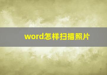 word怎样扫描照片